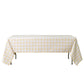Rectangular tablecloth 60x120 waterproof vinyl flannel backing checkered design champagne front view