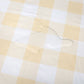 Rectangular Tablecloth 60"x84" Waterproof Vinyl Flannel Backing Checkered Design Champagne close up