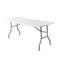 Rectangular Tablecloth 60"x84" Waterproof Vinyl Flannel Backing Checkered Design Champagne angled view