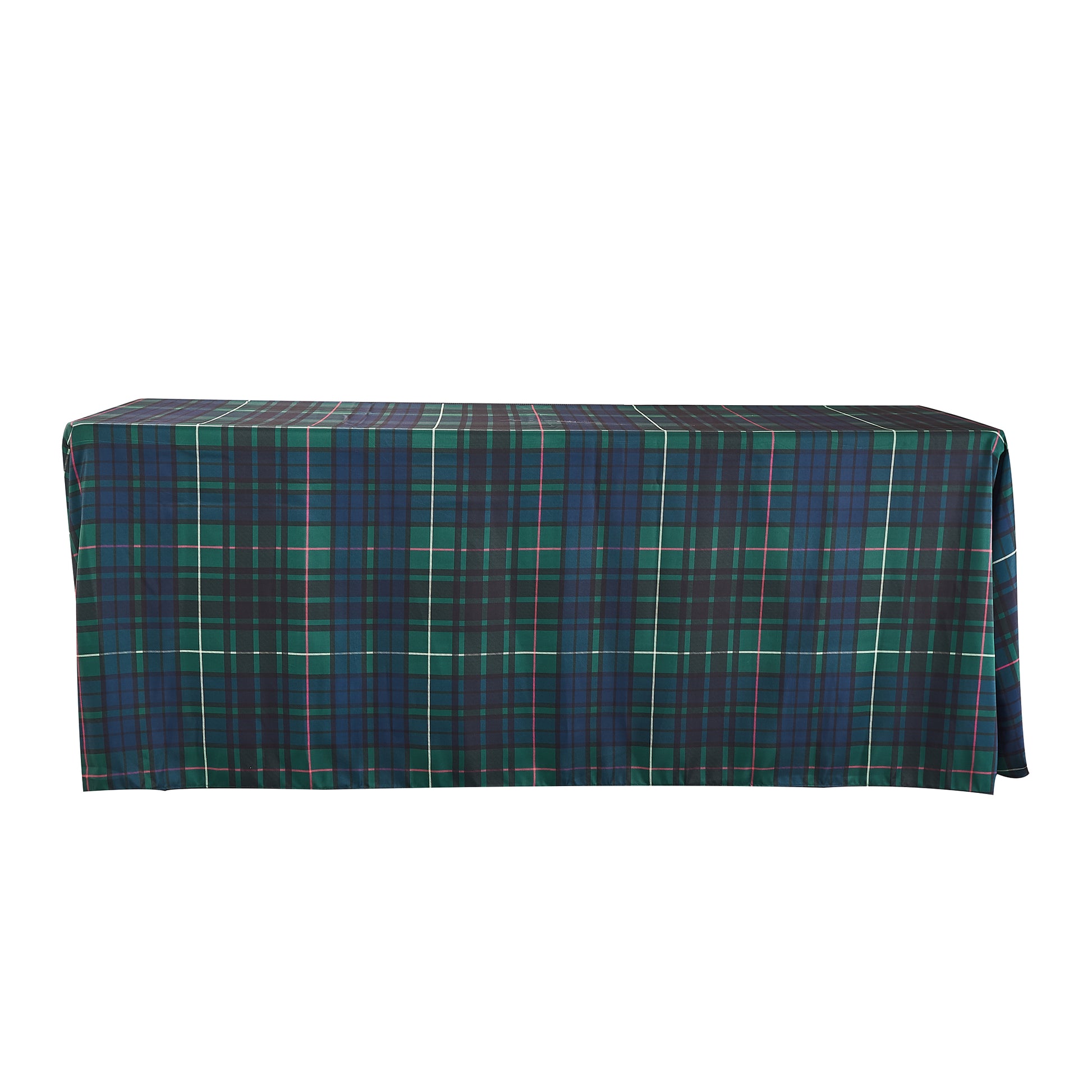 Rectangular Tartan Plaid Polyester Tablecloth Green/Blue front view