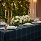 Rectangular Tartan Plaid Polyester Tablecloth Green/Blue Wedding Reception 