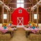 Red Barn Printed Backdrop Spandex Cover