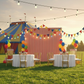 8ft x 8ft Striped Spandex Slip-on Backdrop Cover Red - Circus Theme Party 