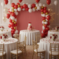 8ft x 8ft Striped Spandex Slip-on Backdrop Cover Red - Party 