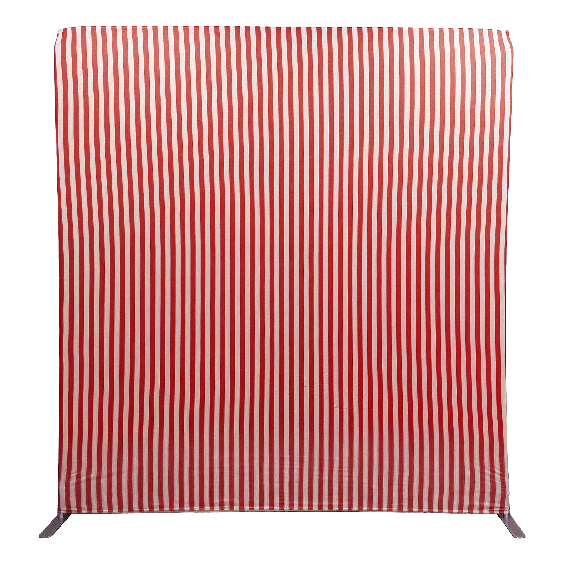 8ft x 8ft Striped Spandex Slip-on Backdrop Cover - Red
