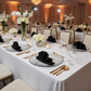 corporate anniversary party with Reef Acrylic Charger Plate - Clear Black Trim
