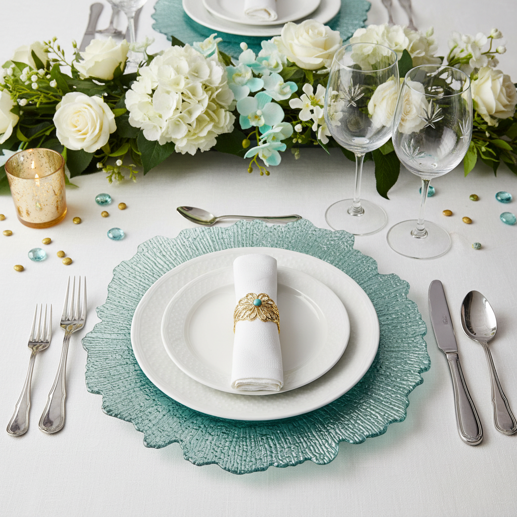 Reef Acrylic Charger Plate - Light Turquoise