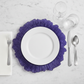 Reef Acrylic Charger Plate - Purple with white dinner plate