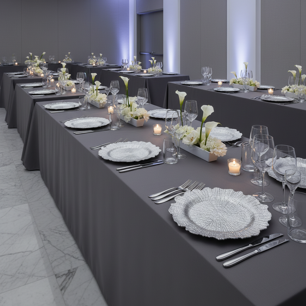 awards night dinner with Reef Acrylic Charger Plate - Silver