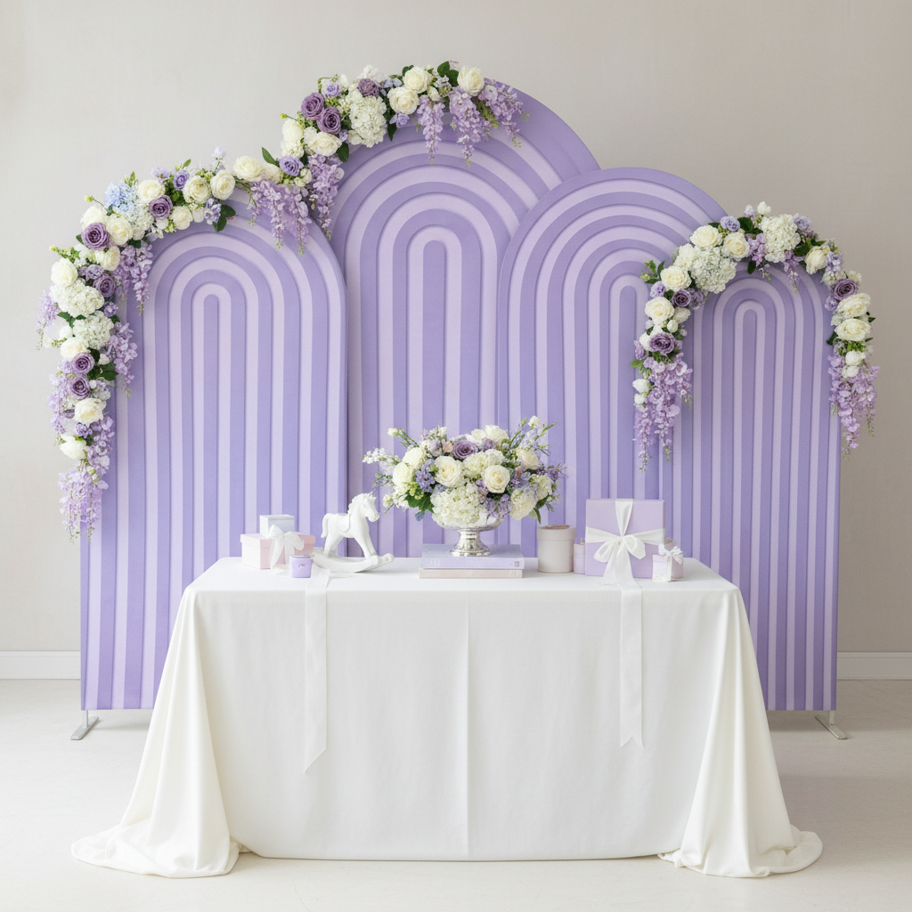 Ripple Spandex Covers for Trio Arch 4 pc - Lavender