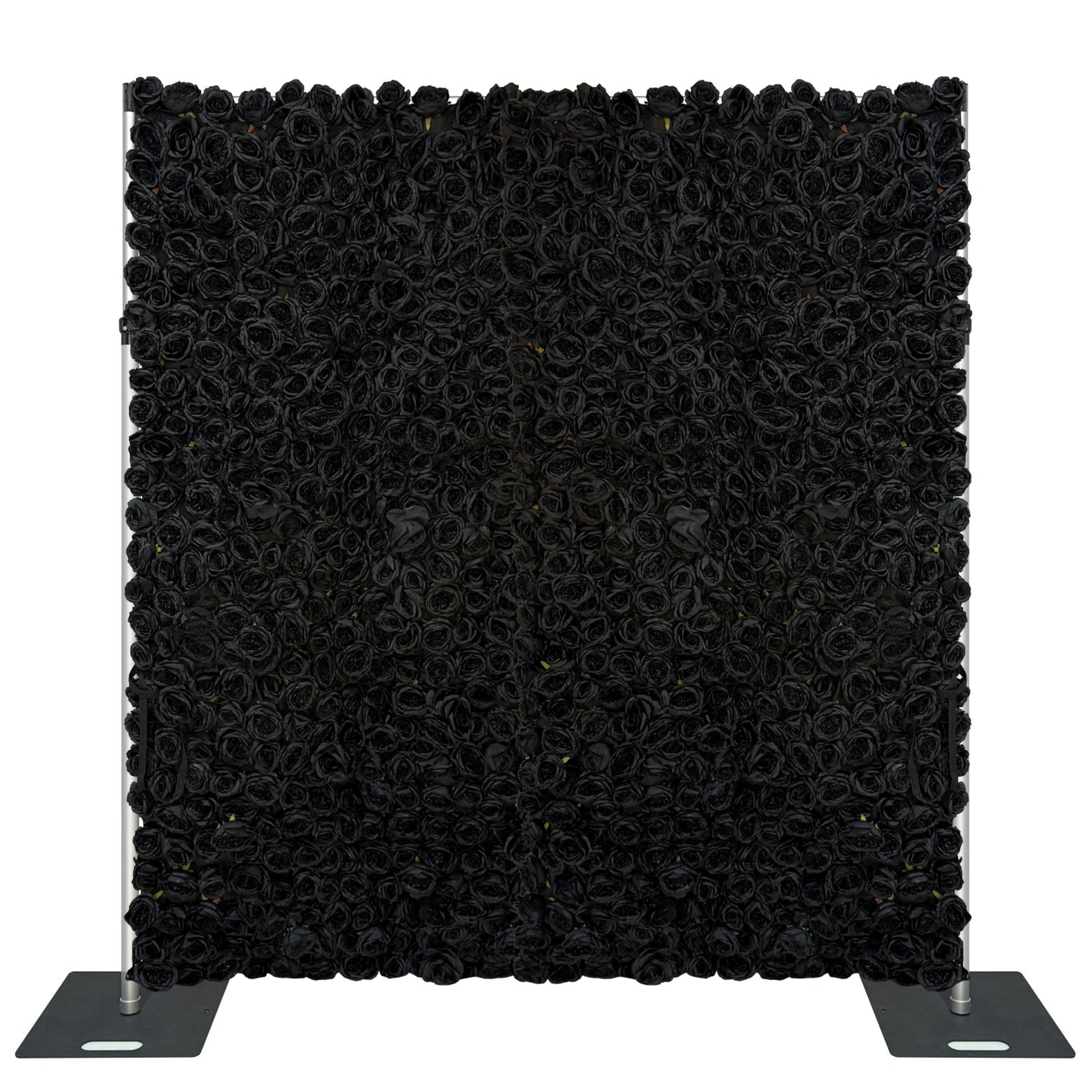 Roll up flower wall backdrop black multiple panels on pipe set