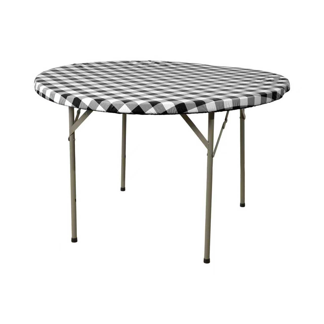 36 round elastic tabletop cover waterproof black side view