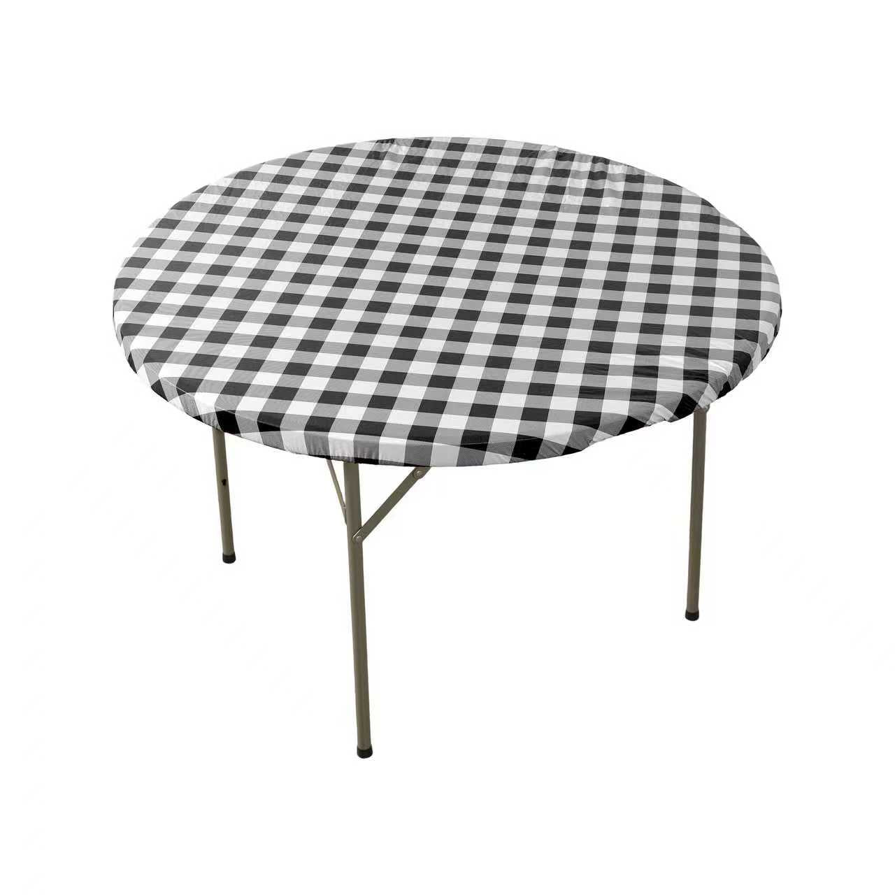 36 round elastic tabletop cover waterproof black top view