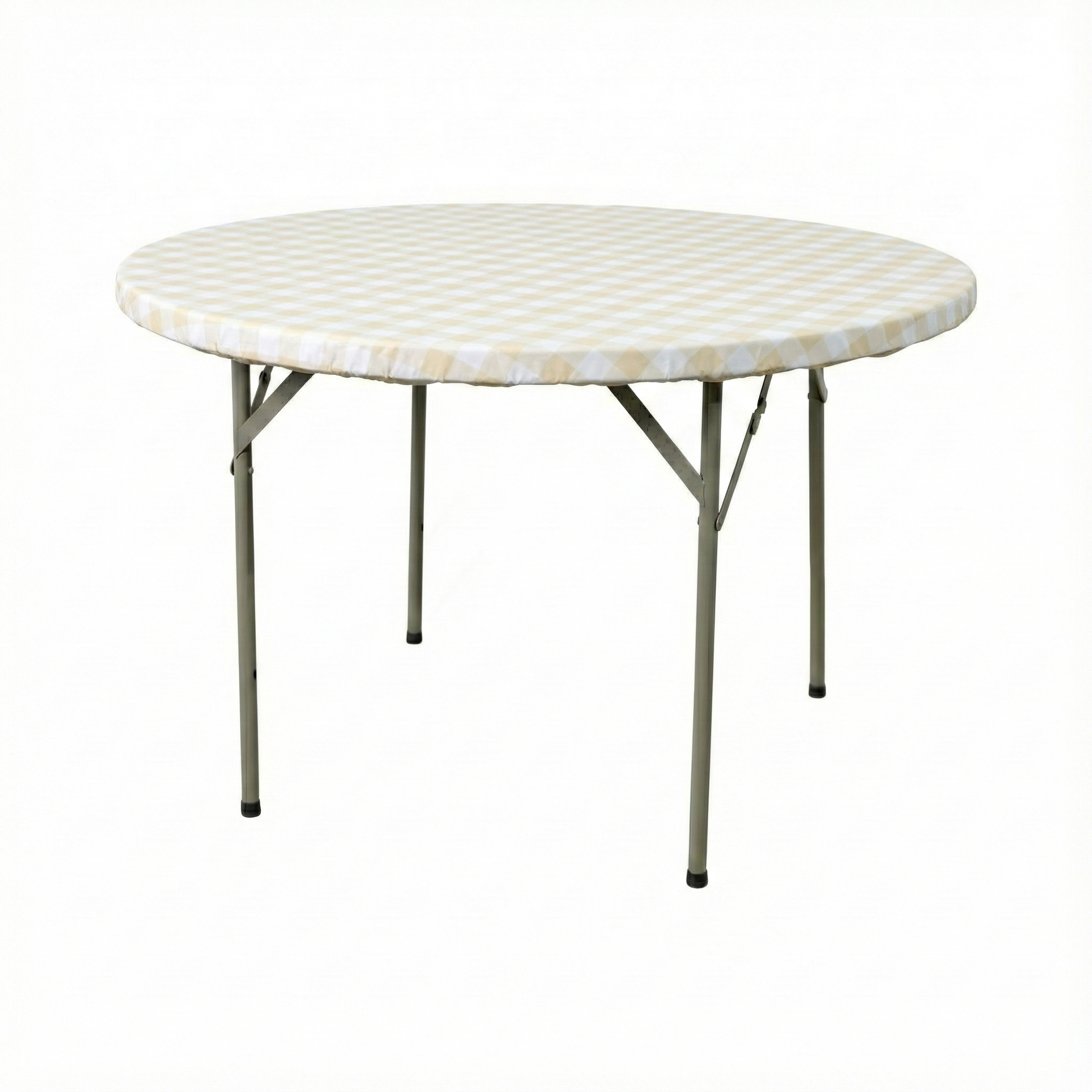 48 round elastic tabletop cover waterproof champagne full view