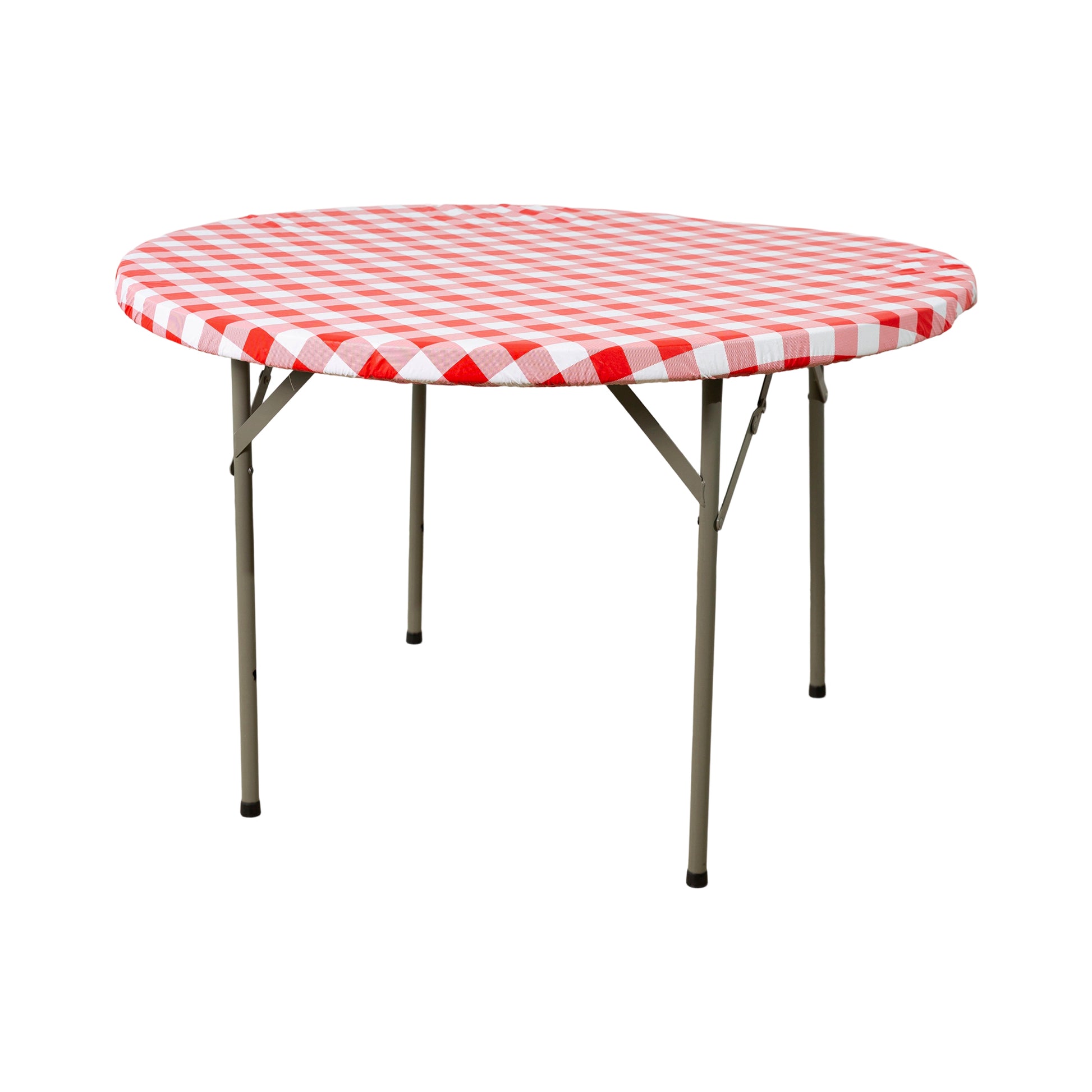 48 round elastic tabletop cover waterproof red full view