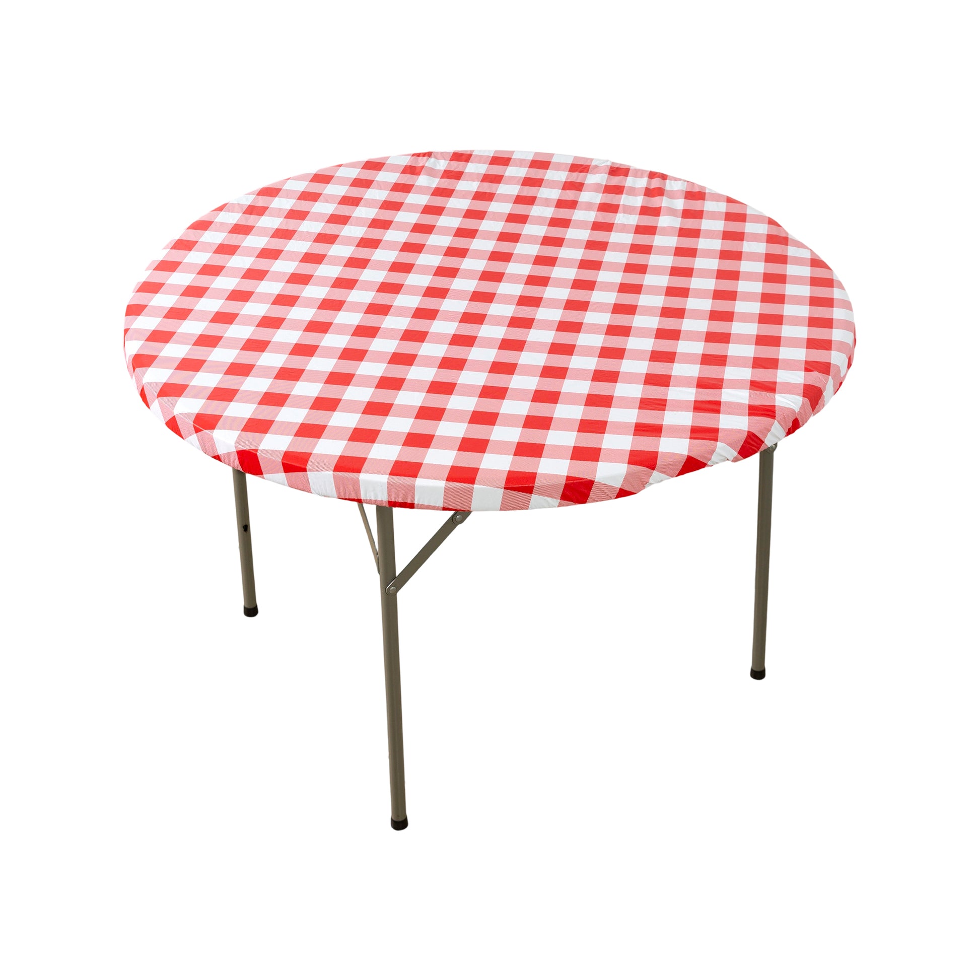 48 round elastic tabletop cover waterproof red top view