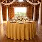 Round Premium Polyester 132" Tablecloth - Gold
