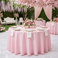 Round Premium Polyester 132" Tablecloth - Pastel Pink