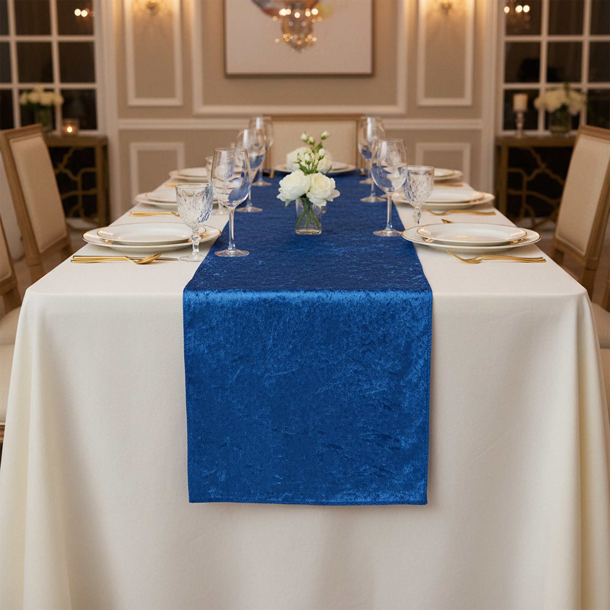 Velvet Table Runner Royal Blue - CV Linens