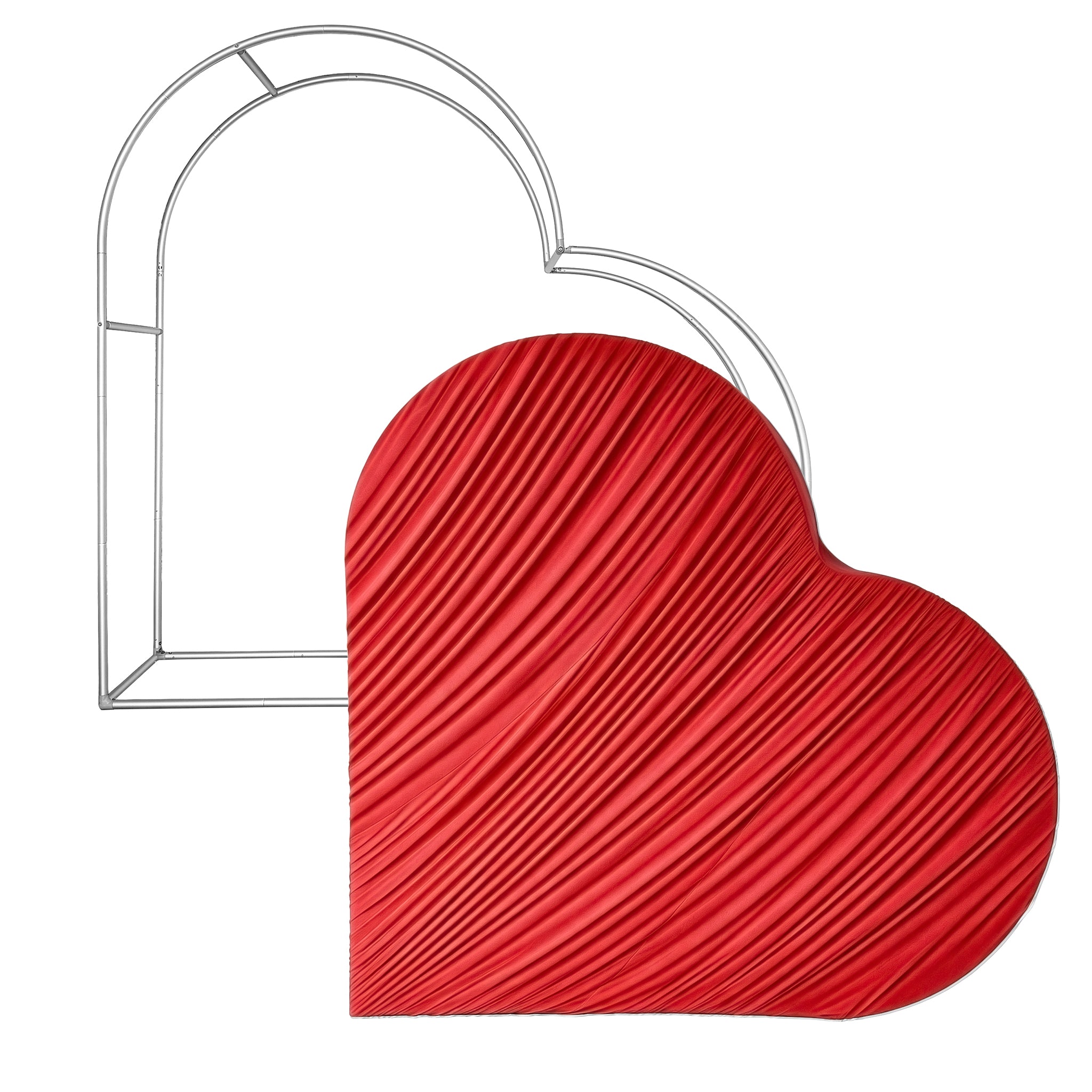Ruched Spandex Cover for 3D Tilted Heart Backdrop Prop Stand - Red - CV Linens
