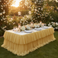 Ruffle Layered Mustard Gold Tulle Tableskirt - Garden outdoor 