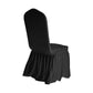 Black ruffled pleated bottom Spandex banquet chair cover back 