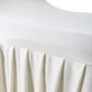 Ivory ruffled pleated bottom Spandex banquet chair cover pleated close up