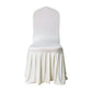 Ivory ruffled pleated bottom Spandex banquet chair cover front view