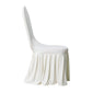 Ivory ruffled pleated bottom Spandex banquet chair cover side view