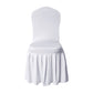 White ruffled pleated bottom Spandex banquet chair cover front view
