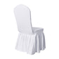 White ruffled pleated bottom Spandex banquet chair cover back 