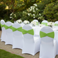 Ruffled Spandex Chair Band - Apple Green | chair cover | napkin | charger plate | wine goblet | tablecloth |