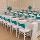 Ruffled Spandex Chair Band - Dark Turquoise