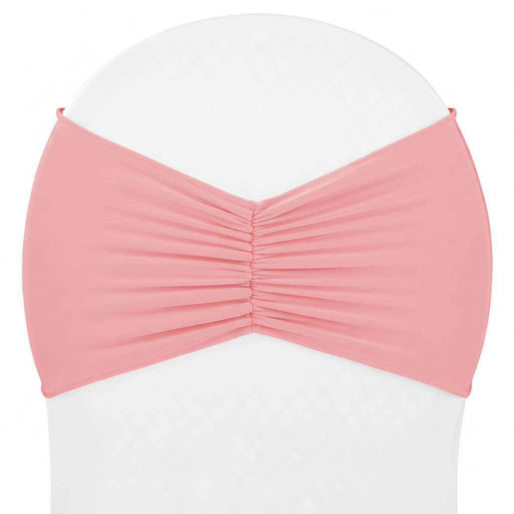 Ruffled Spandex Chair Band - Dusty Rose/Mauve | chair cover | 