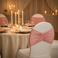 Ruffled Spandex Chair Band - Dusty Rose/Mauve | chair cover | charger plate | napkin 