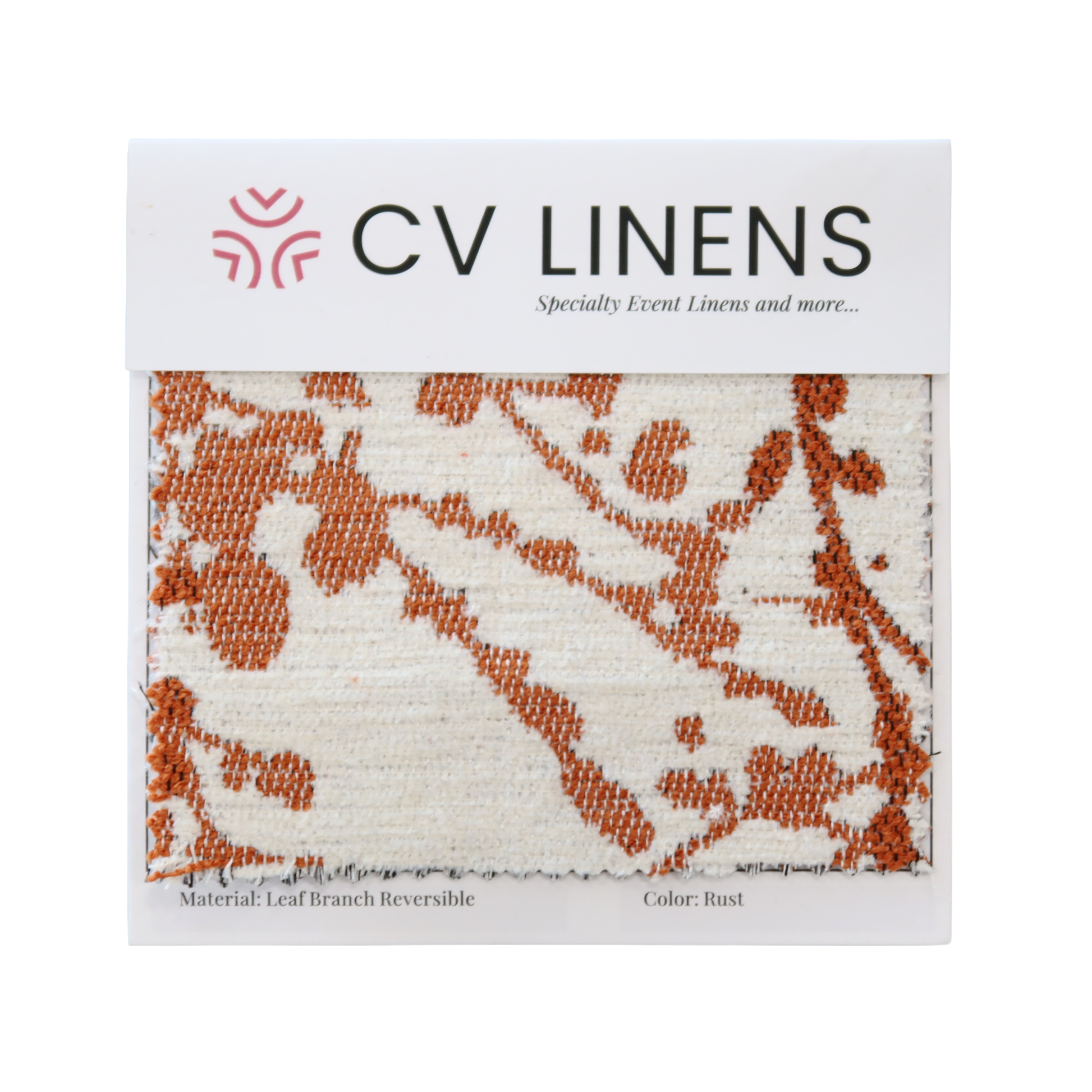 Rust Leaf Branch Jacquard Swatch Card