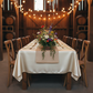 Satin Rectangular 60"x120" Tablecloth - Champagne | runner | napkin | flower centerpiece |