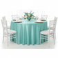 Satin 108" Round Tablecloth - Light Turquoise