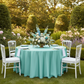 Satin 108" Round Tablecloth - Light Turquoise