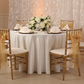 wedding ivory with Satin 120" Round Tablecloth - Ivory
