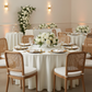 Satin 120" Round Tablecloth - Ivory with charger plate | ivory napkin | wine goblets