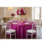 Satin 120" Round Tablecloth - Magenta Violet | charger plate | napkin | wine goblets |
