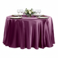 Satin 120" Round Tablecloth - Sangria | charger plate | napkin | wine goblets