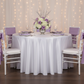 quinceanera using Satin 120" Round Tablecloth - White
