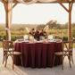 Satin 132" Round Tablecloth - Cabernet