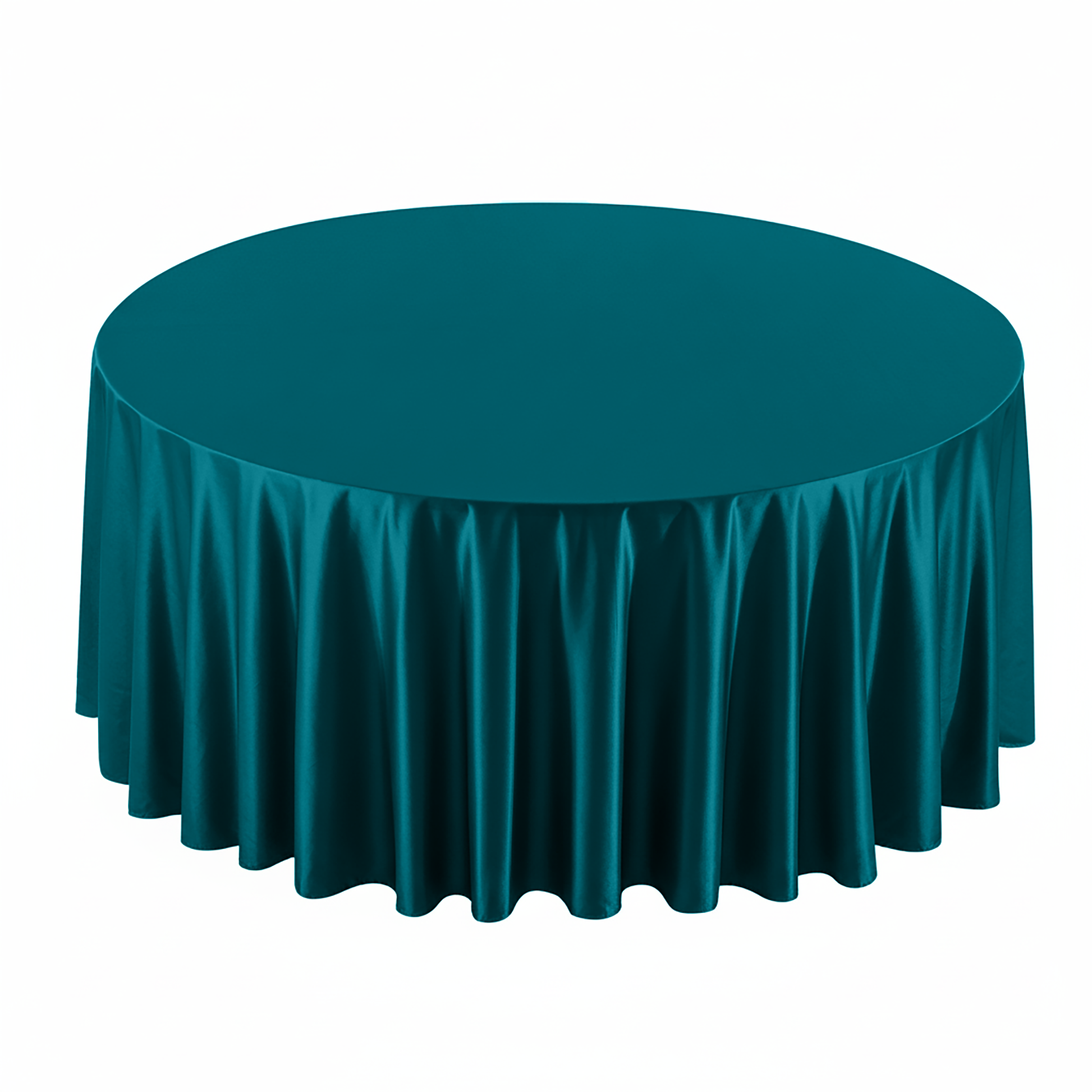 Satin 132" Round Tablecloth - Peacock