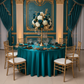 Satin 132" Round Tablecloth - Peacock for Quinceañera