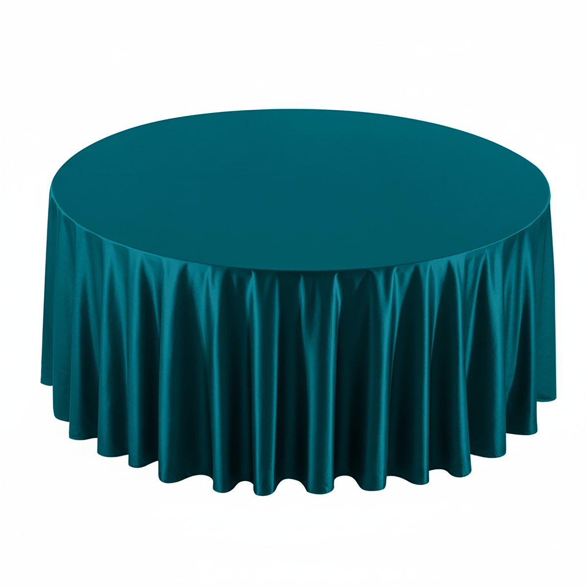 Satin 132" Round Tablecloth - Peacock