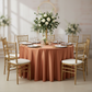 Satin 132" Round Tablecloth - Terracotta
