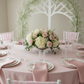 baby shower setup with Satin Napkin 20"x20" - Blush/Rose Gold